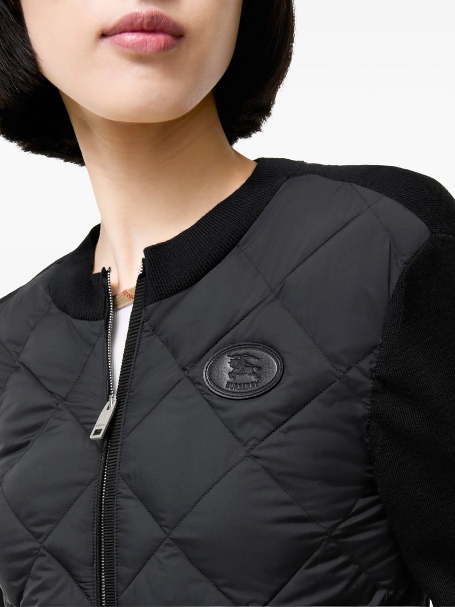 Burberry Burberry Quilted Nylon And Wool Jacket, view 3