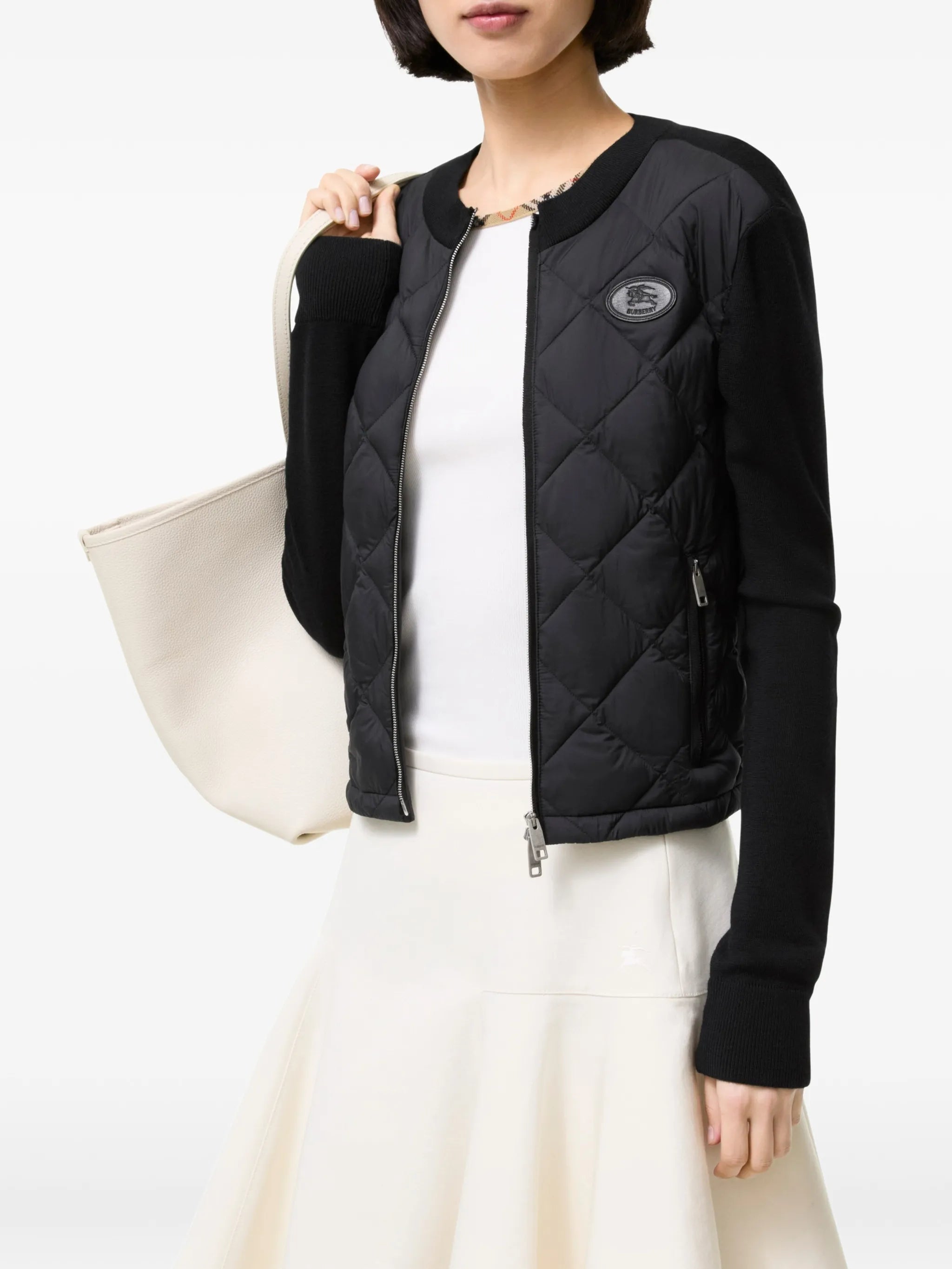 Burberry Burberry Quilted Nylon And Wool Jacket, view 2