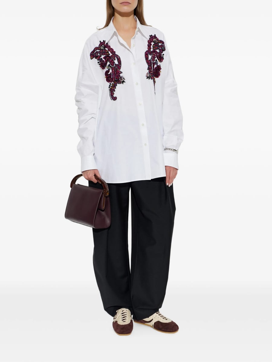 Dries Van Noten Dries Van Noten Bead-embellished Buttoned Shirt, view 3