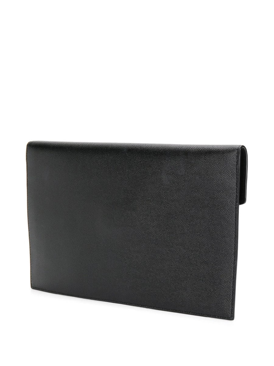 Saint Laurent Saint Laurent Medium Monogram Plaque Pouch, view 3