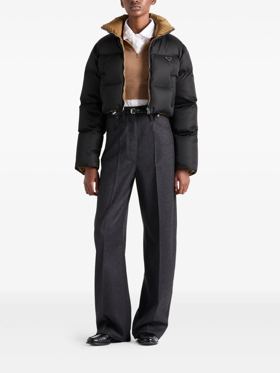 Prada Prada Cropped Re-Nylon Down Jacket, view 3