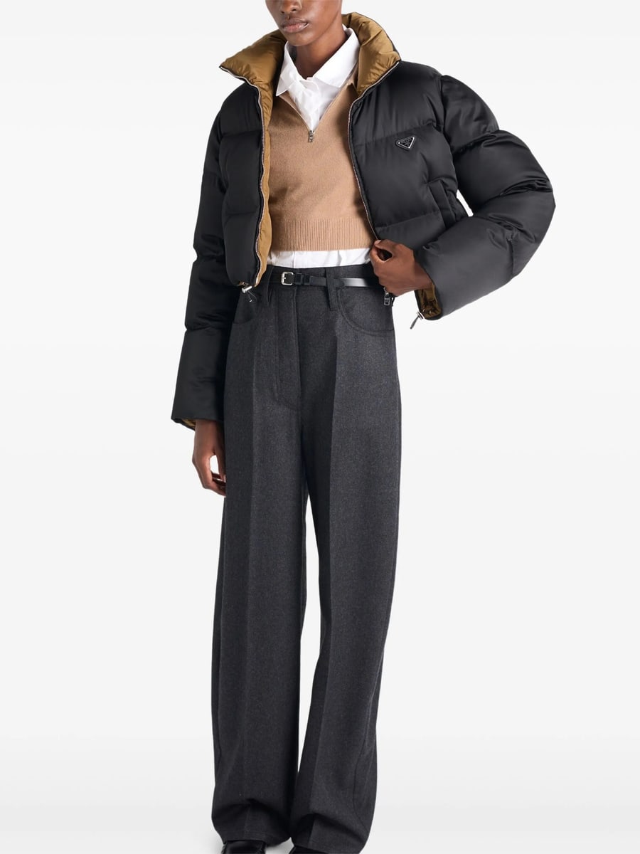 Prada Prada Cropped Re-Nylon Down Jacket, view 5