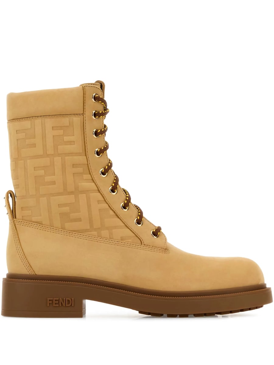 Fendi Fendi Embossed-logo Combat Boots