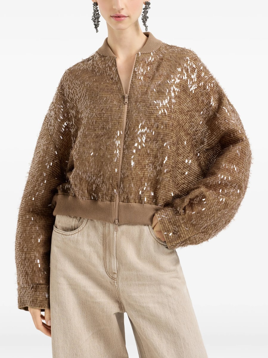 Brunello Cucinelli Brunello Cucinelli Zip-fastening Bomber Jacket, view 2