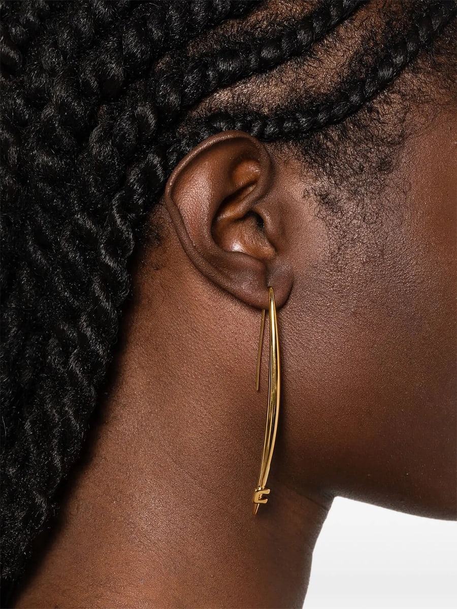 Elisabetta Franchi Elisabetta Franchi Logo-plaque Drop Earrings