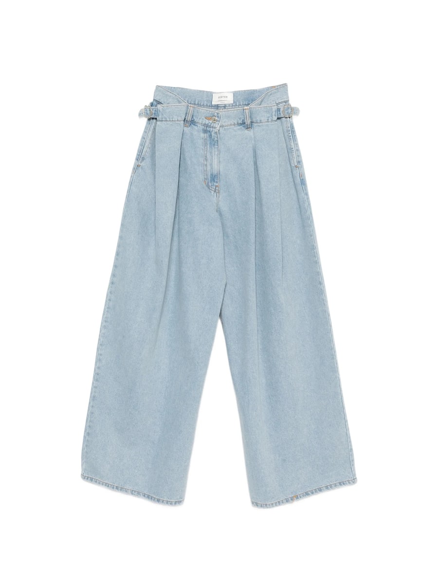 System System Pleated Button-fastening Jeans