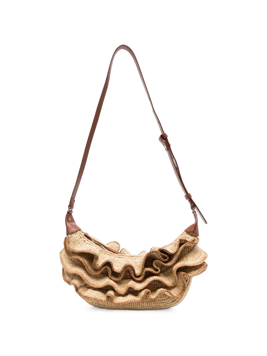 Zimmermann Zimmermann Ruffled Woven Shoulder Bag