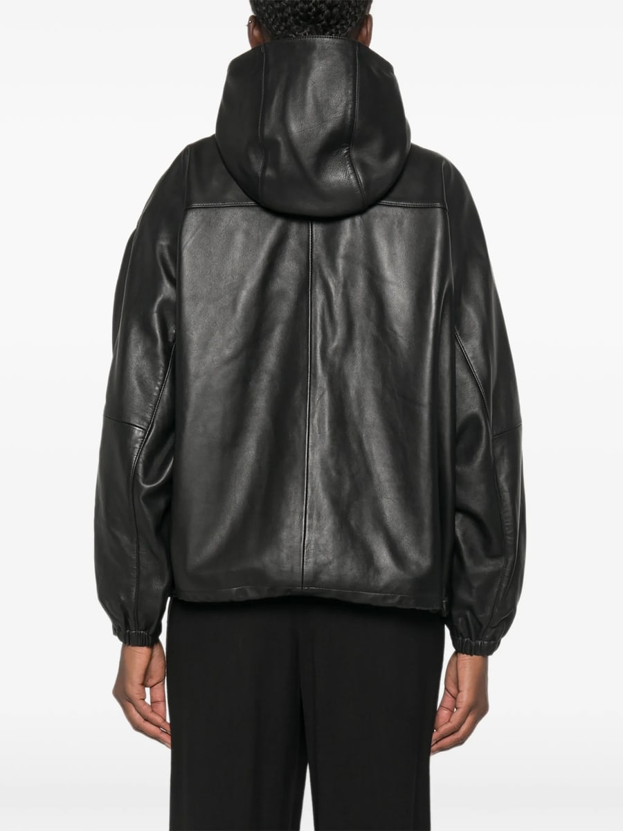 Rohe Rohe Hooded Leather Jacket, view 5