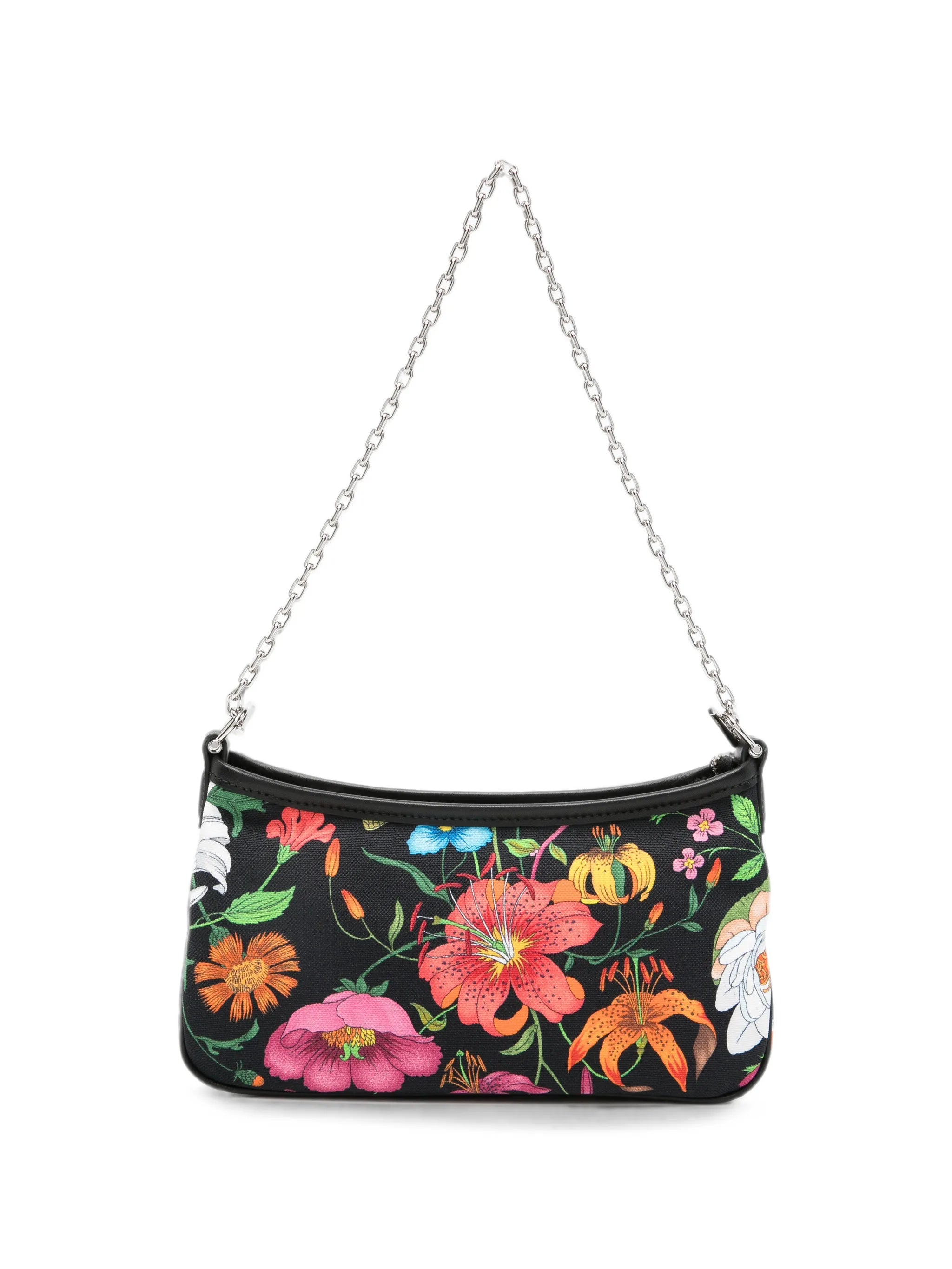 Gucci Gucci Small Gossip Floral-print Chain-link Shoulder Bag