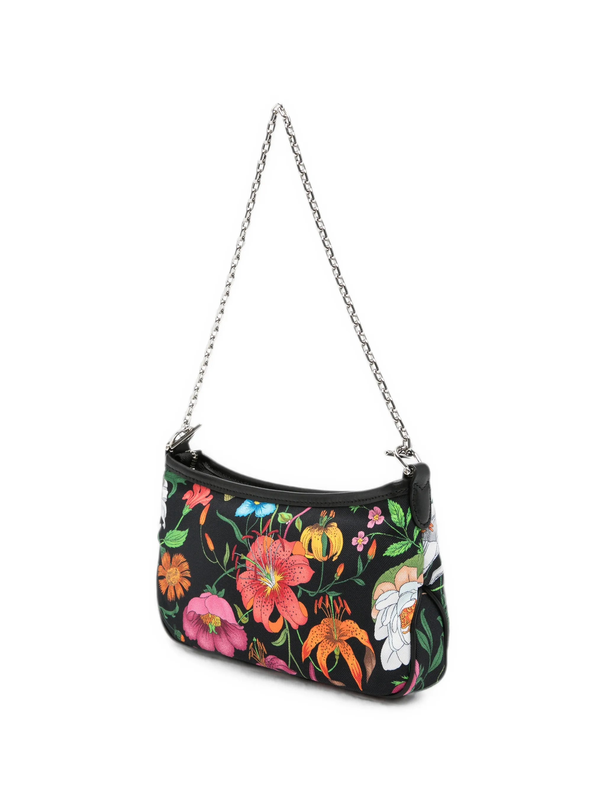 Gucci Gucci Small Gossip Floral-print Chain-link Shoulder Bag, view 2