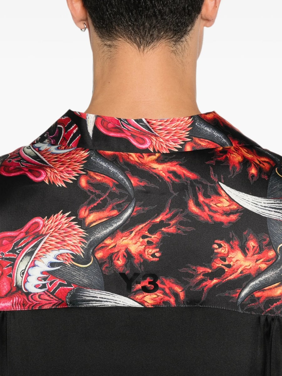 Y-3 Y-3 Graphic-print Button-down Shirt, view 3