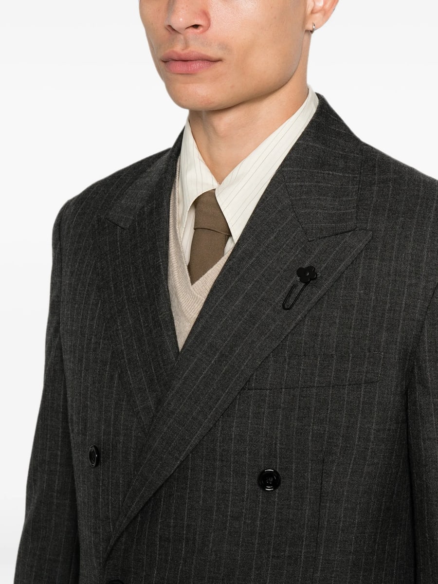 Lardini Lardini Pinstripe-pattern Double-breasted Blazer, view 2