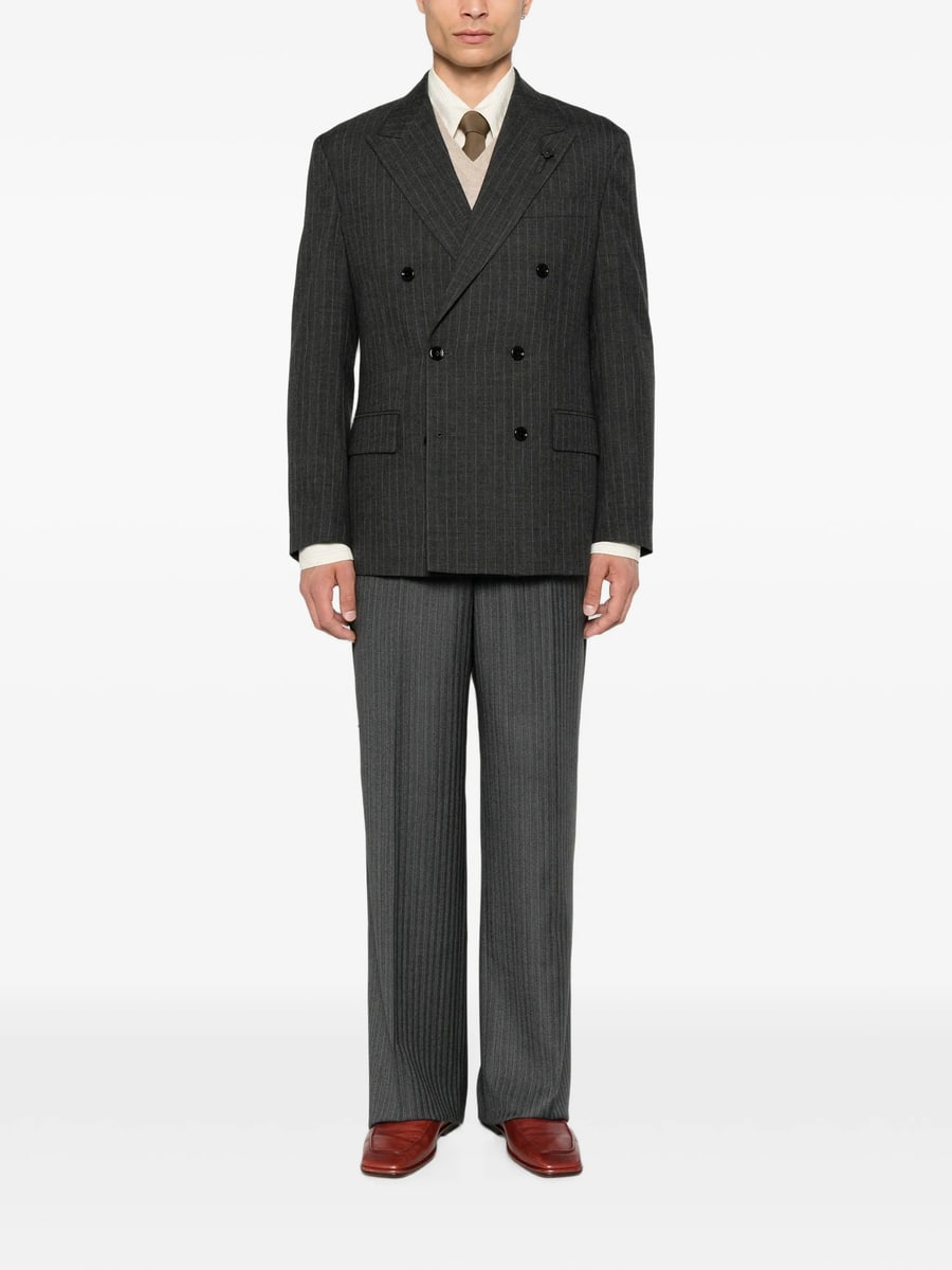 Lardini Lardini Pinstripe-pattern Double-breasted Blazer, view 3