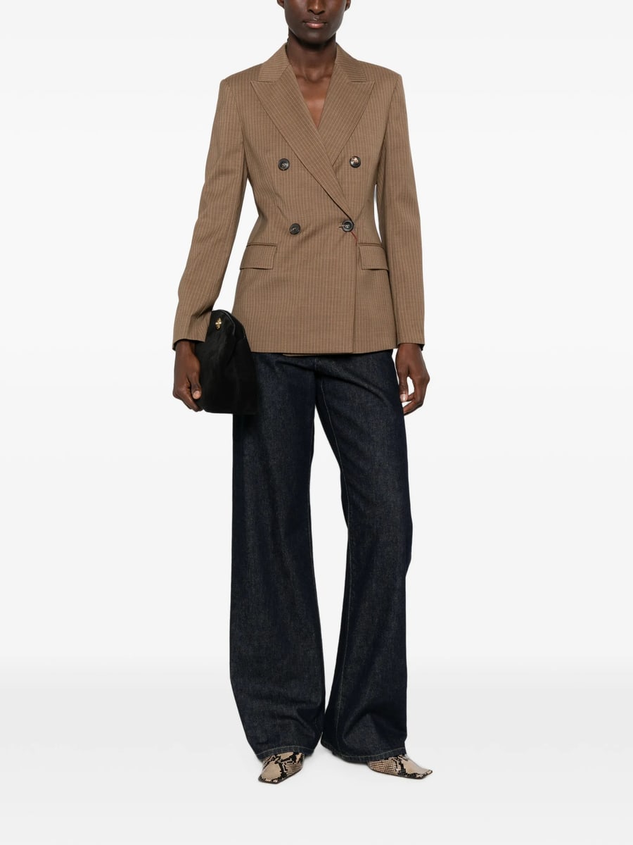 Max Mara Studio Max Mara Studio Pinstripe Double-breasted Blazer, view 3