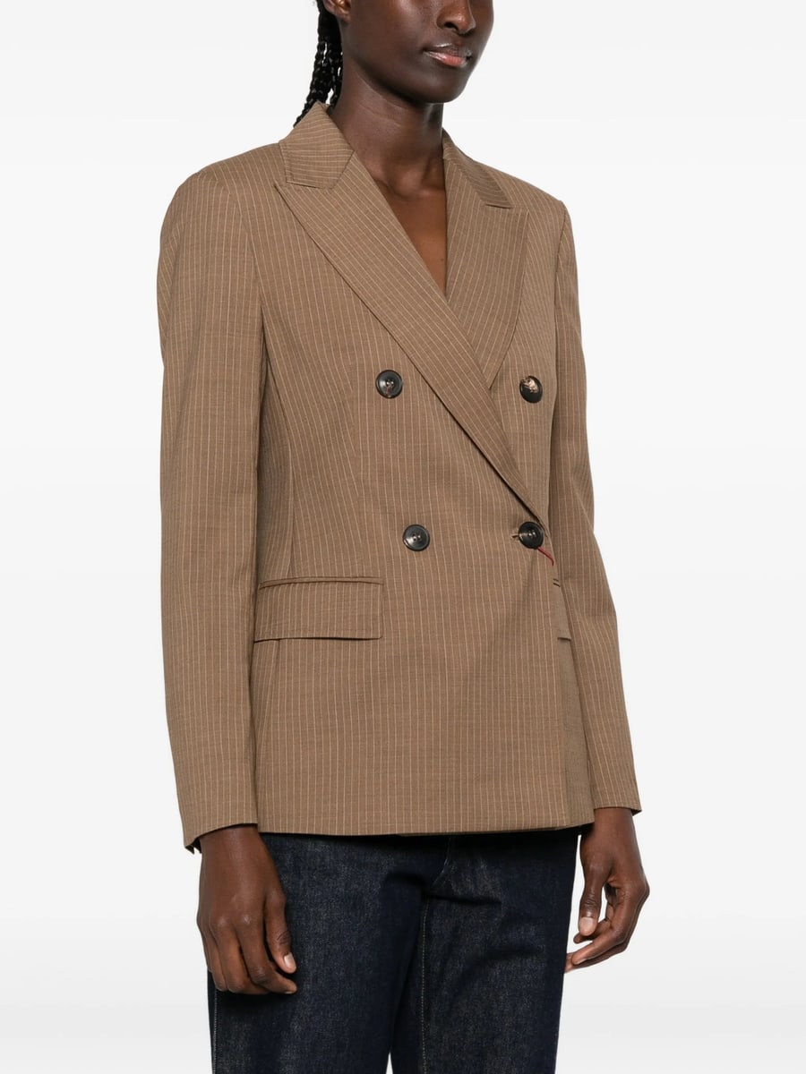 Max Mara Studio Max Mara Studio Pinstripe Double-breasted Blazer, view 5