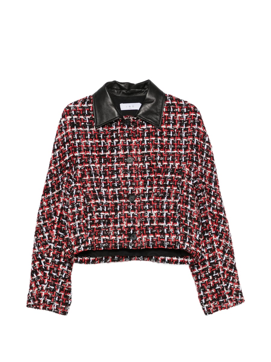 Iro Iro Nuffy Tweed Leather-collar Jacket