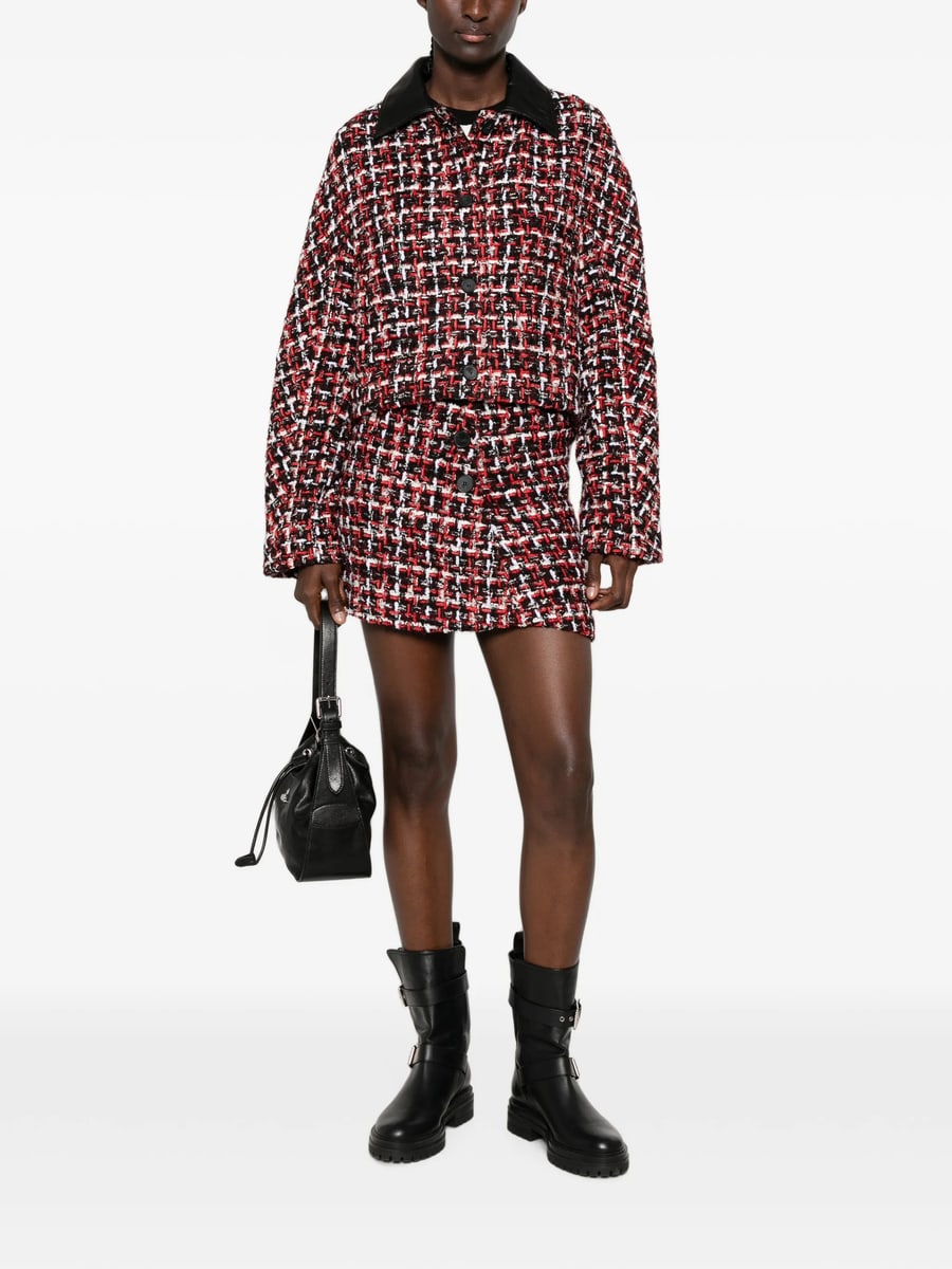 Iro Iro Nuffy Tweed Leather-collar Jacket, view 2