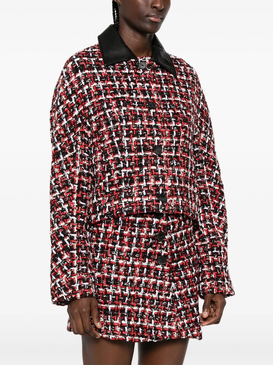 Iro Iro Nuffy Tweed Leather-collar Jacket, view 5