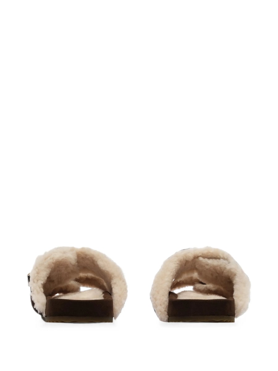 Burberry Burberry Check Shearling Urchin Sandals, view 2