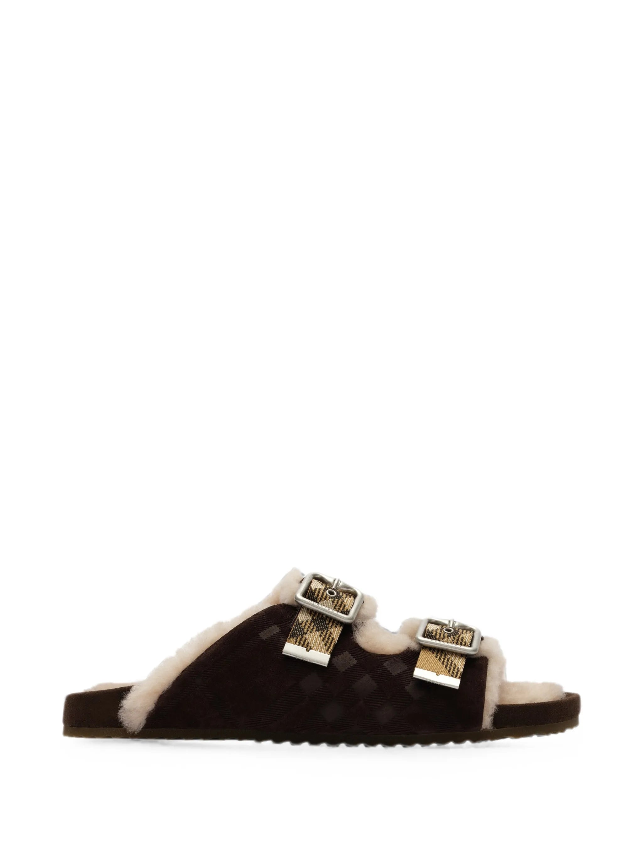 Burberry Burberry Check Shearling Urchin Sandals