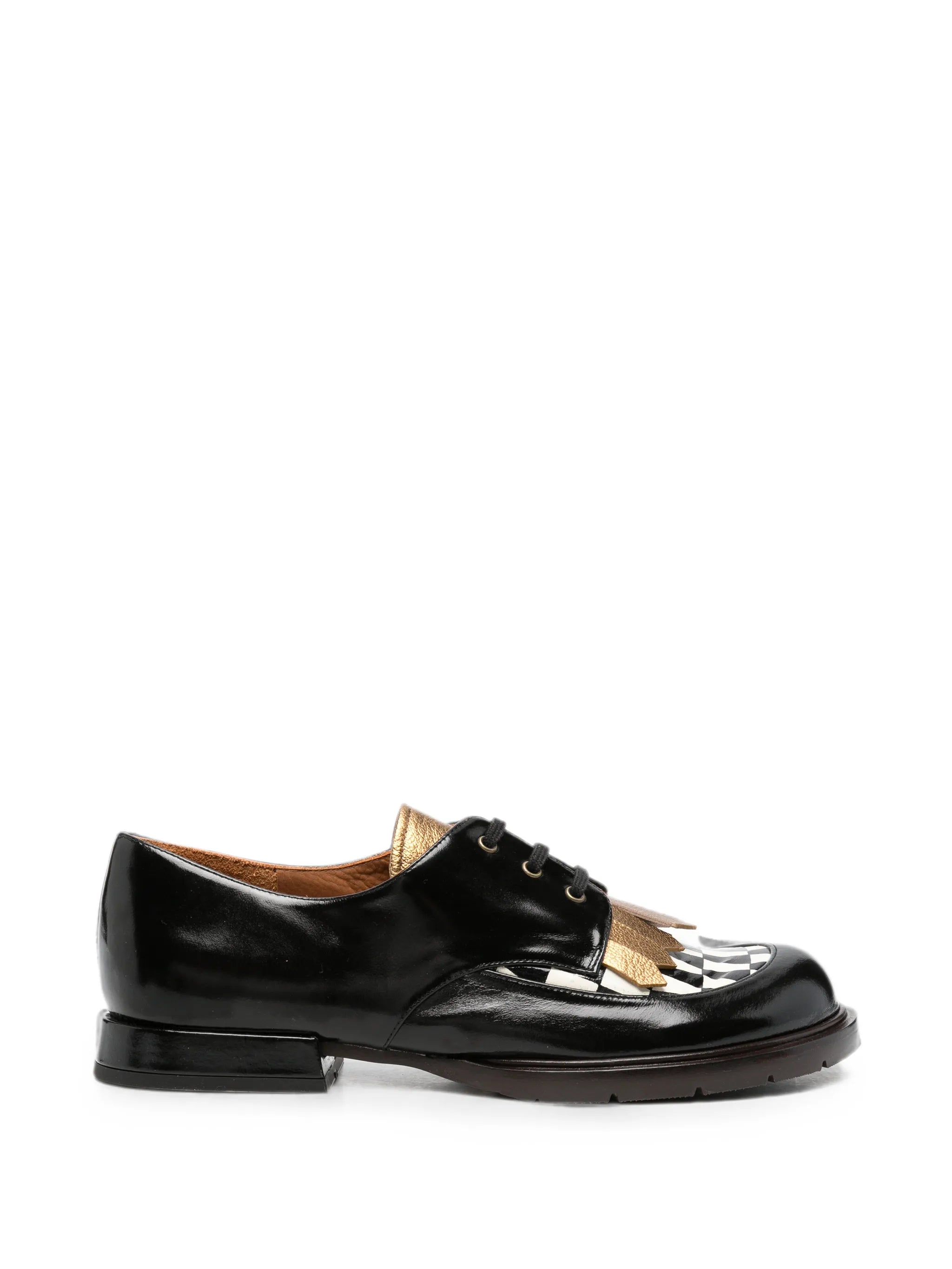 Chie Mihara Chie Mihara Jeripa Fringed Checkered Loafers
