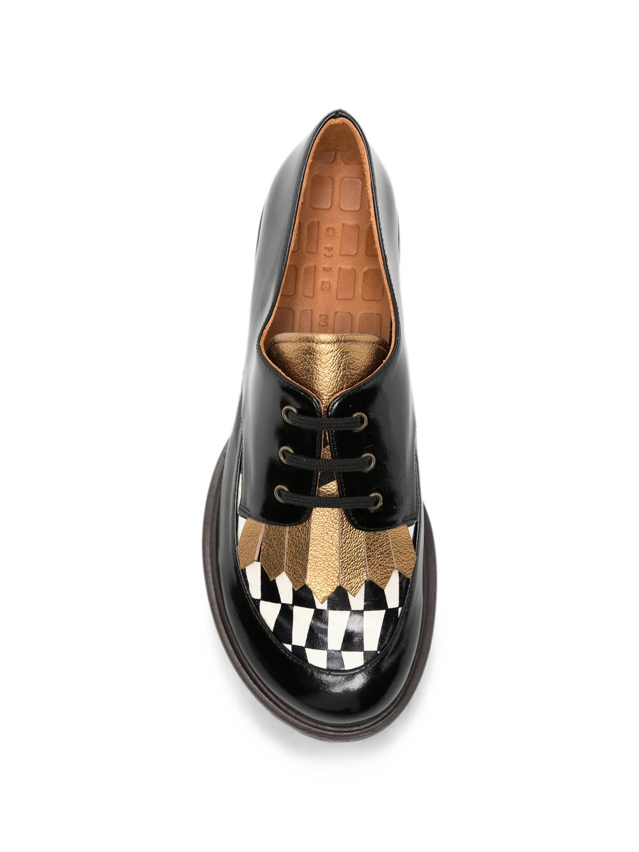 Chie Mihara Chie Mihara Jeripa Fringed Checkered Loafers, view 2