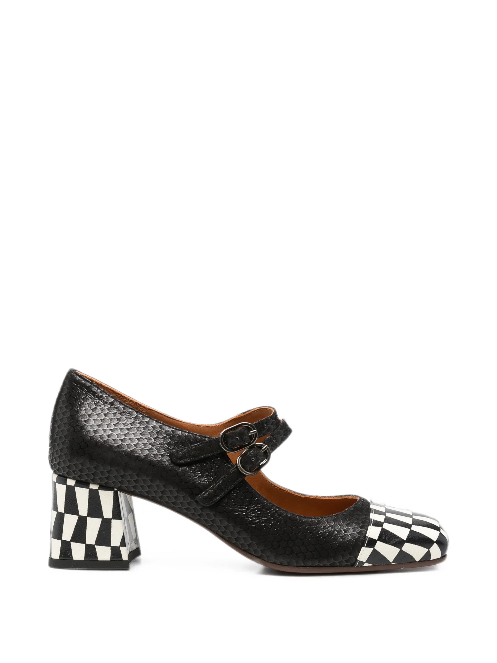 Chie Mihara Chie Mihara Volcano Check-pattern Double-strap Pumps