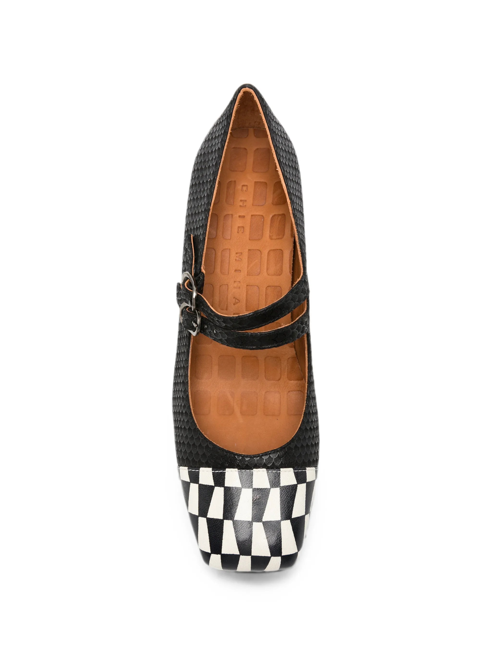 Chie Mihara Chie Mihara Volcano Check-pattern Double-strap Pumps, view 2