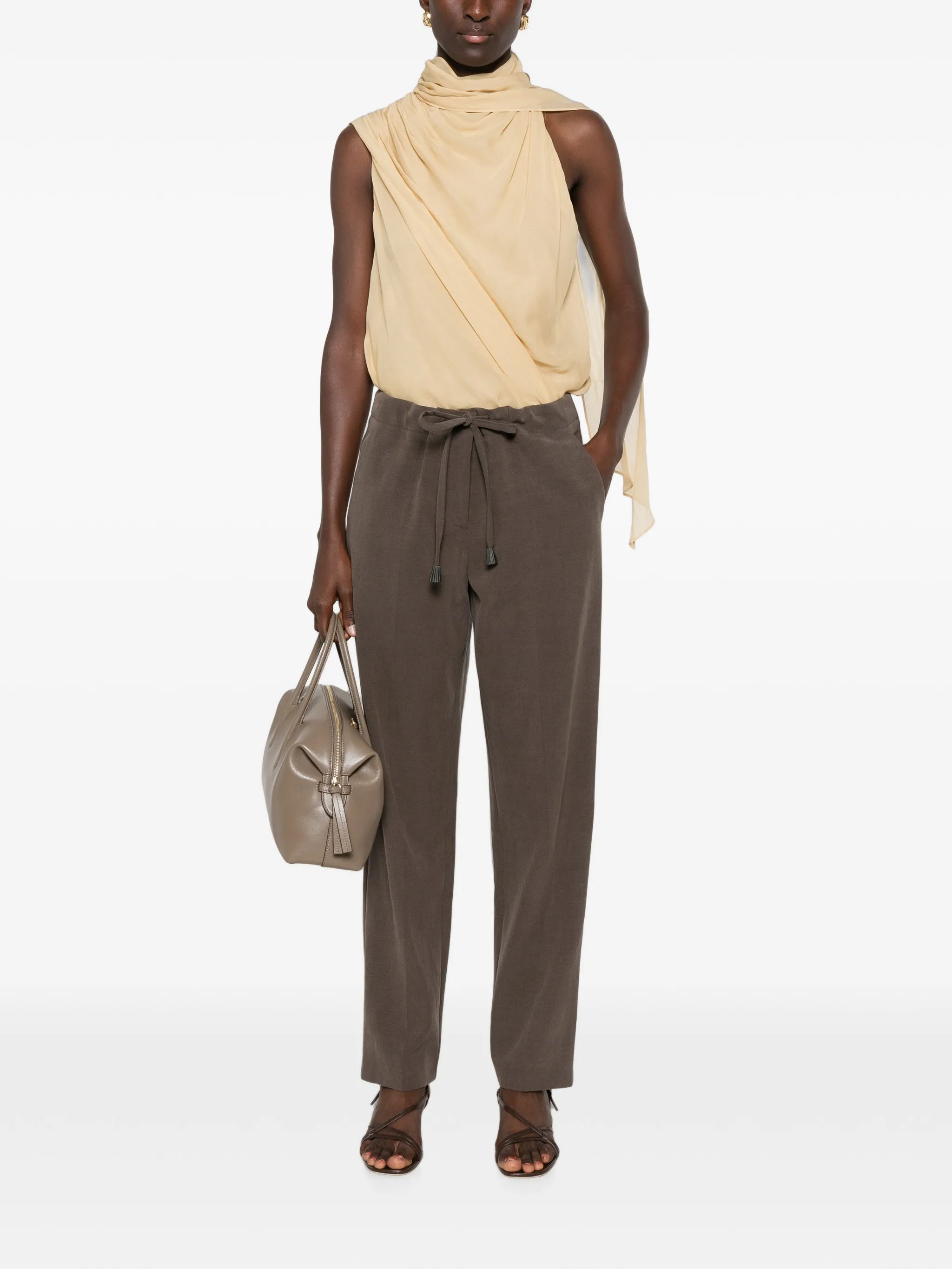 Giorgio Armani Giorgio Armani Drawstring Straight-leg Trousers, view 2