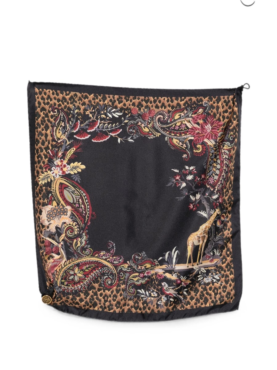 Etro Etro Paisley Leopard-print Scarf, view 2