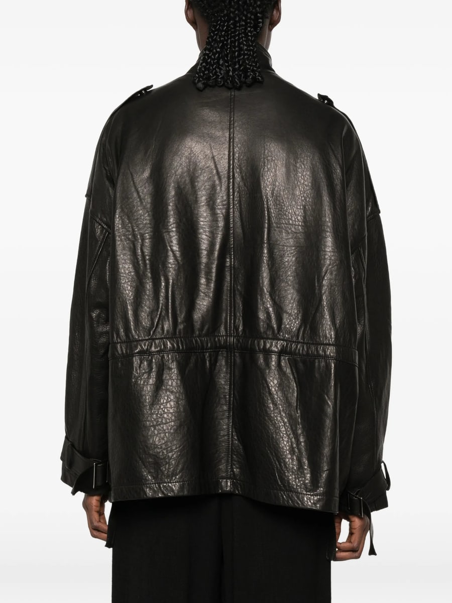 Giorgio Brato Giorgio Brato Leather Epaulette Jacket, view 2