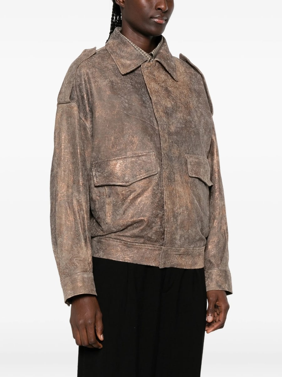 Giorgio Brato Giorgio Brato Distressed-effect Epaulette Jacket, view 4