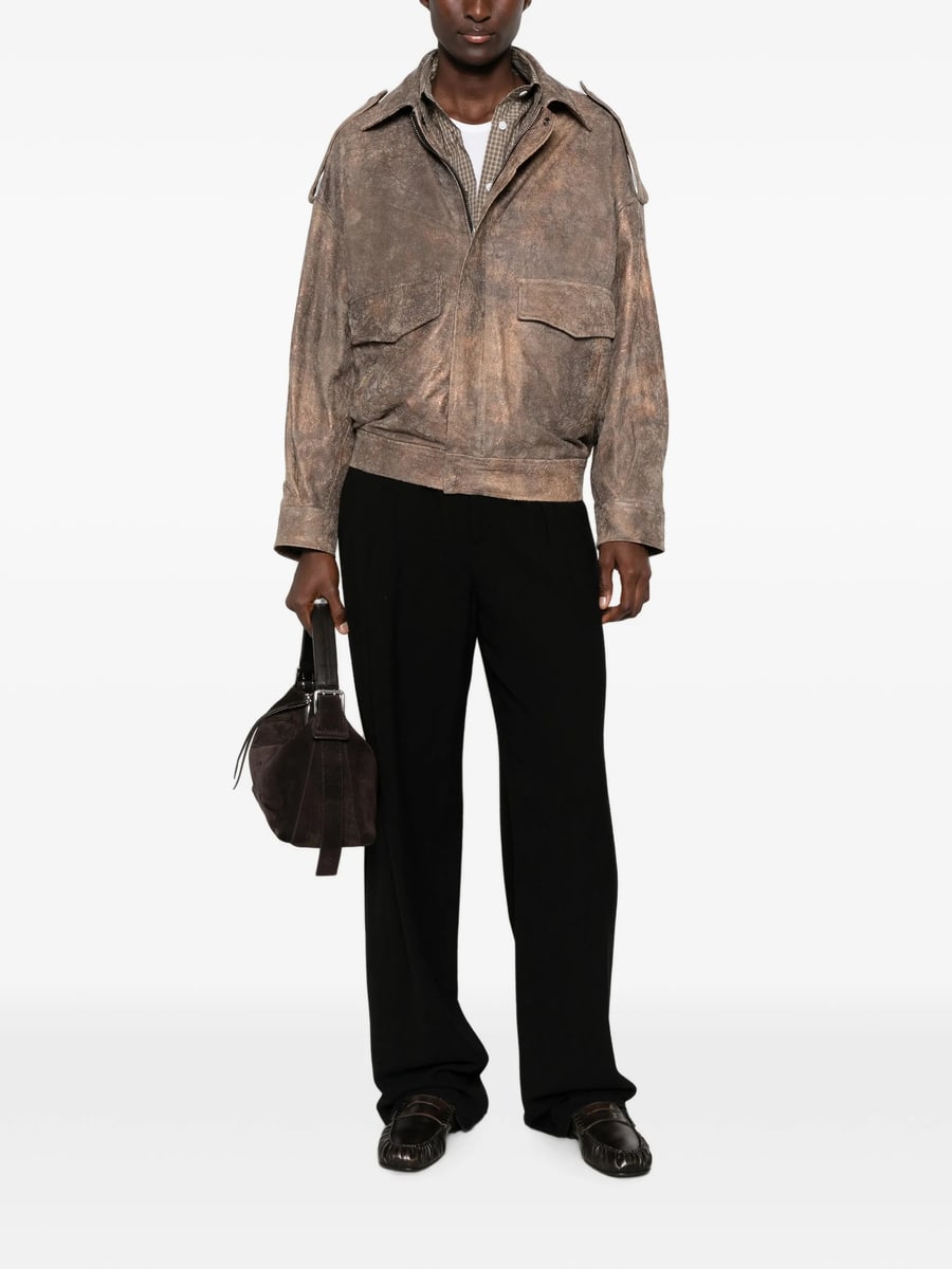 Giorgio Brato Giorgio Brato Distressed-effect Epaulette Jacket, view 5