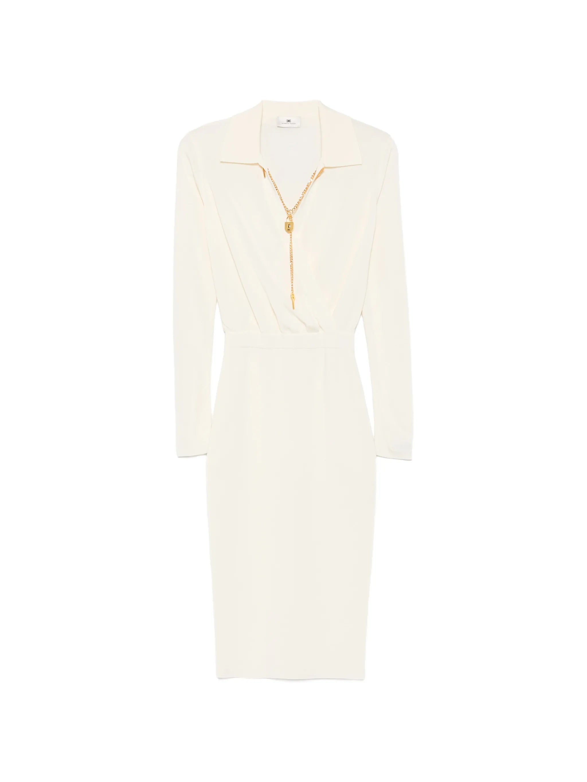 Elisabetta Franchi Elisabetta Franchi Padlock-detail Long-sleeve Midi Dress