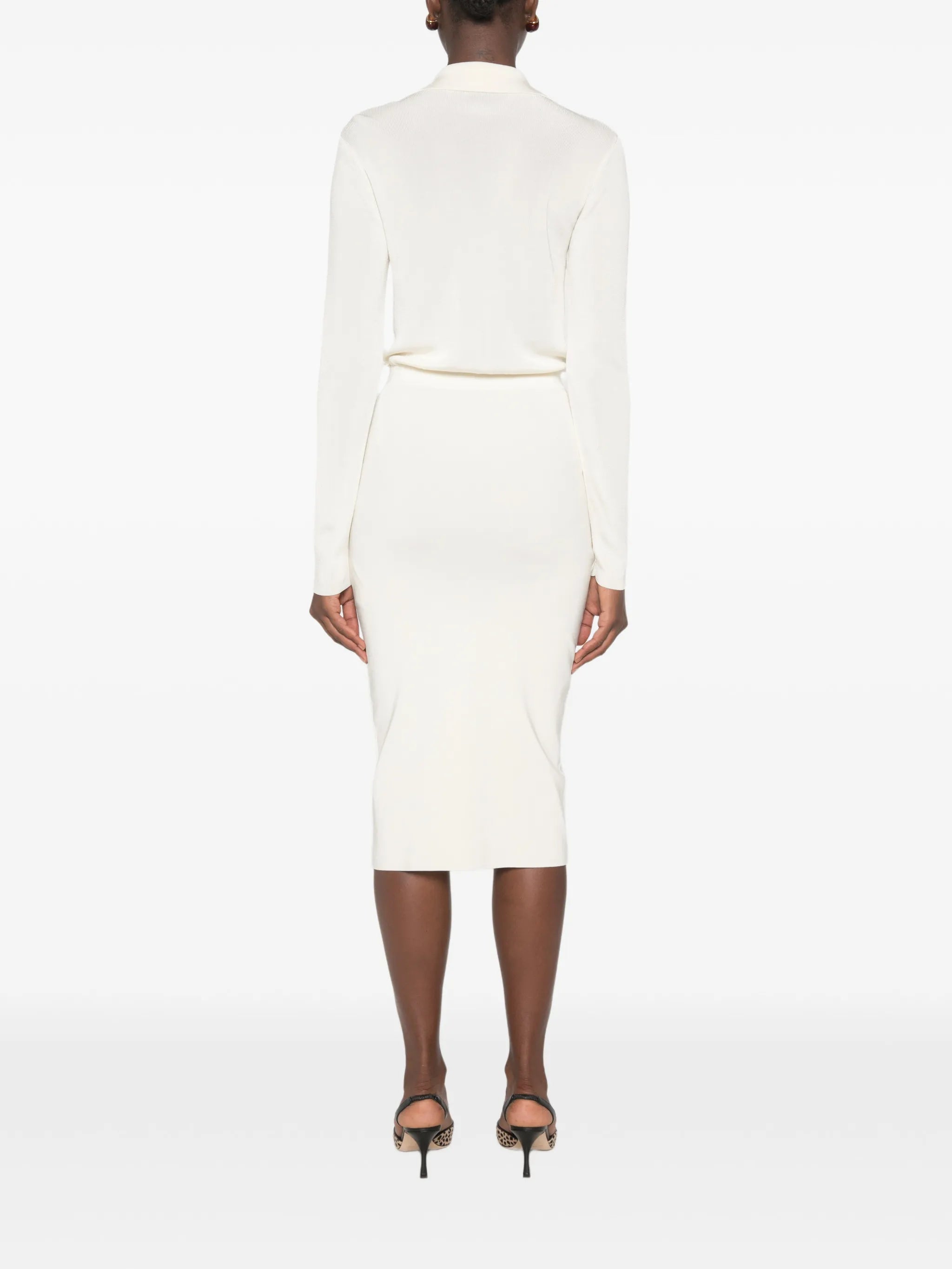 Elisabetta Franchi Elisabetta Franchi Padlock-detail Long-sleeve Midi Dress, view 2