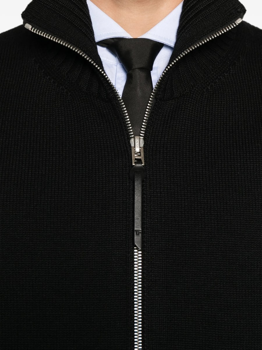 Tom Ford Tom Ford Leather-patch Zip-up Cardigan, view 5