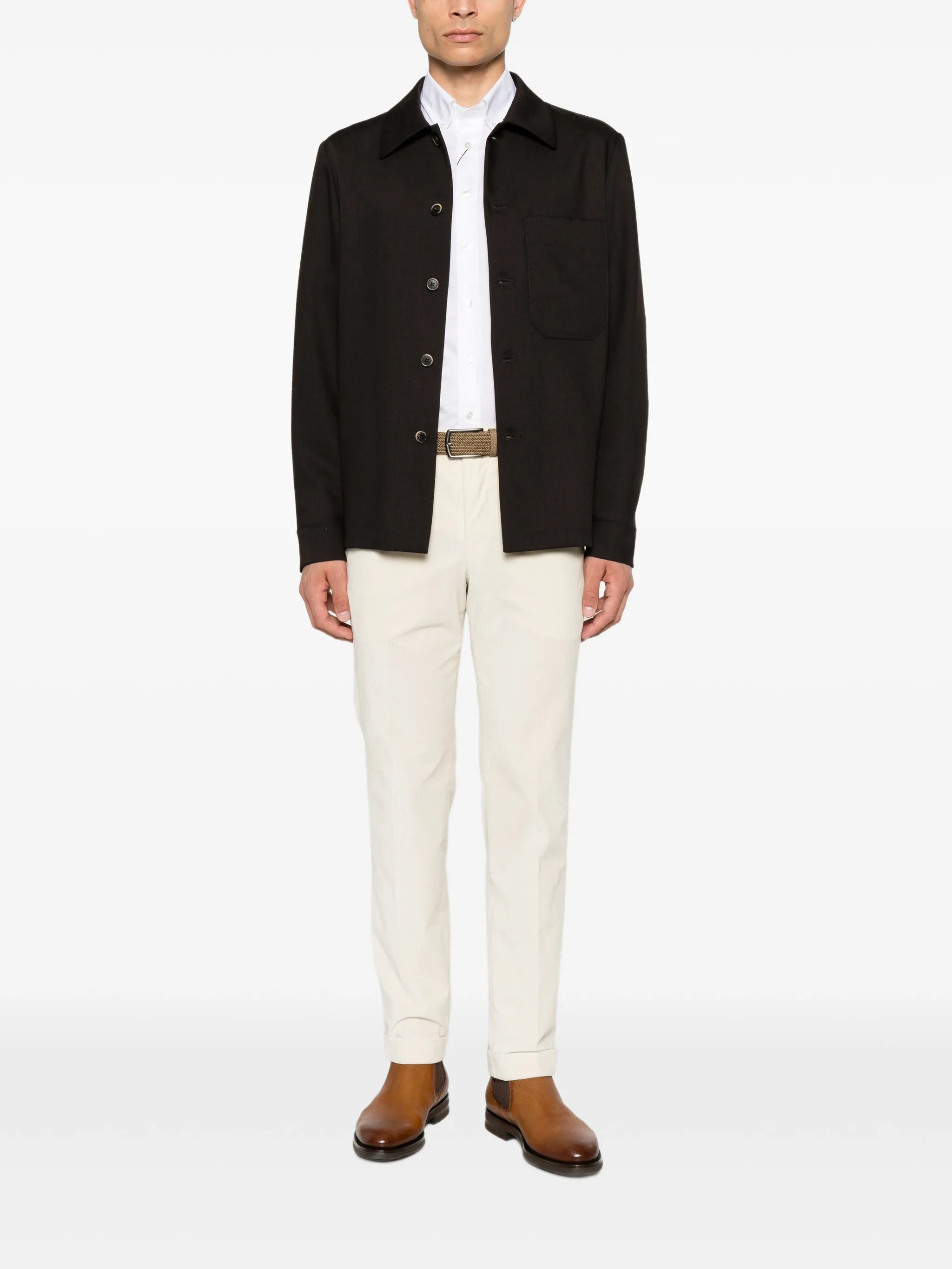 PT Torino Pt Torino Corduroy-textured Straight-leg Trousers, view 2