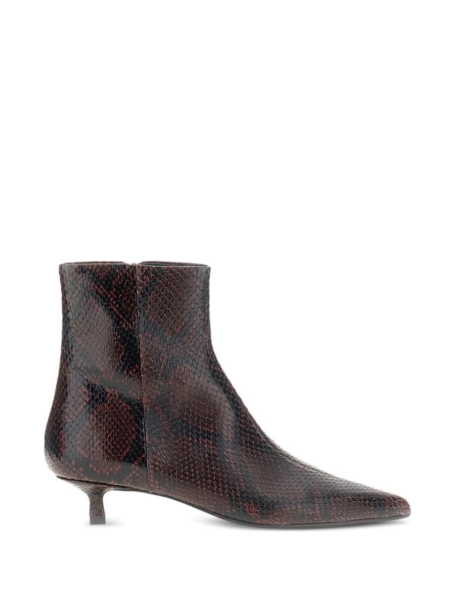 Aeyde Aeyde Snakeskin-effect Pointed-toe Ankle Boots