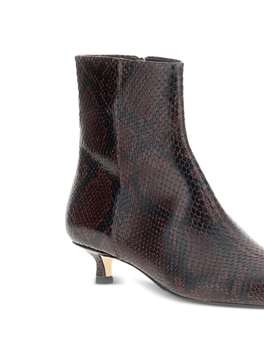 Aeyde Aeyde Snakeskin-effect Pointed-toe Ankle Boots, view 3