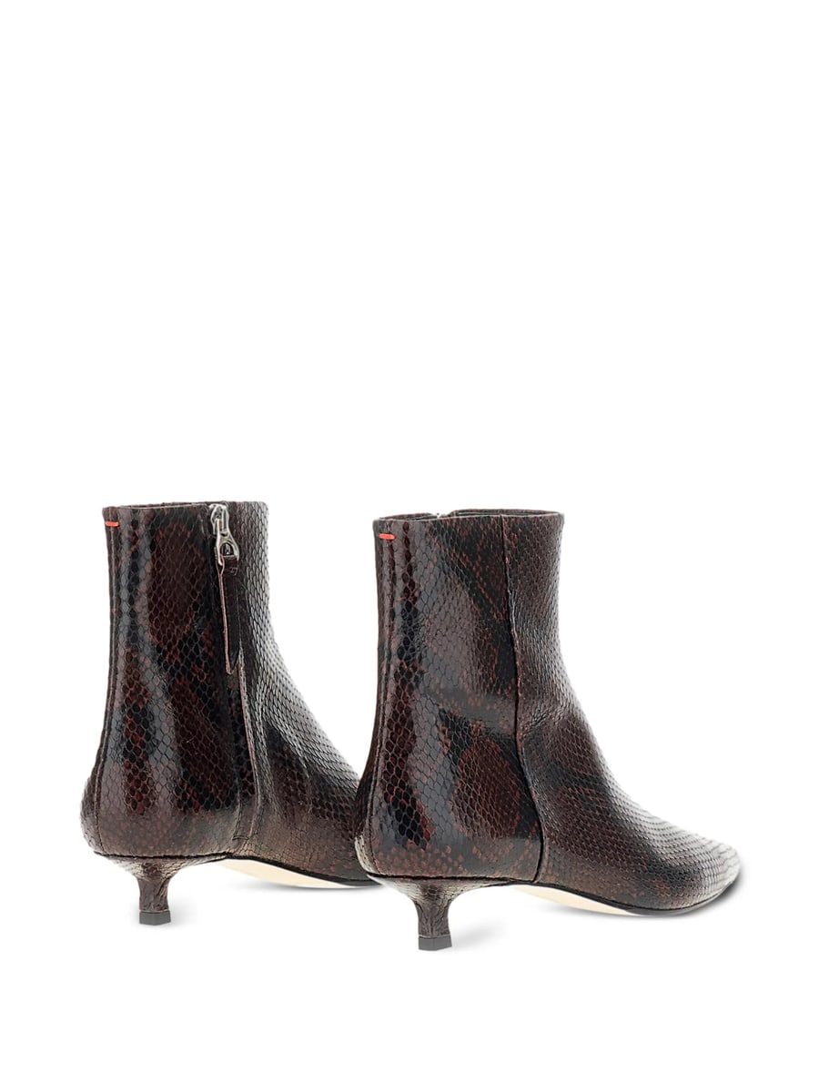Aeyde Aeyde Snakeskin-effect Pointed-toe Ankle Boots, view 4