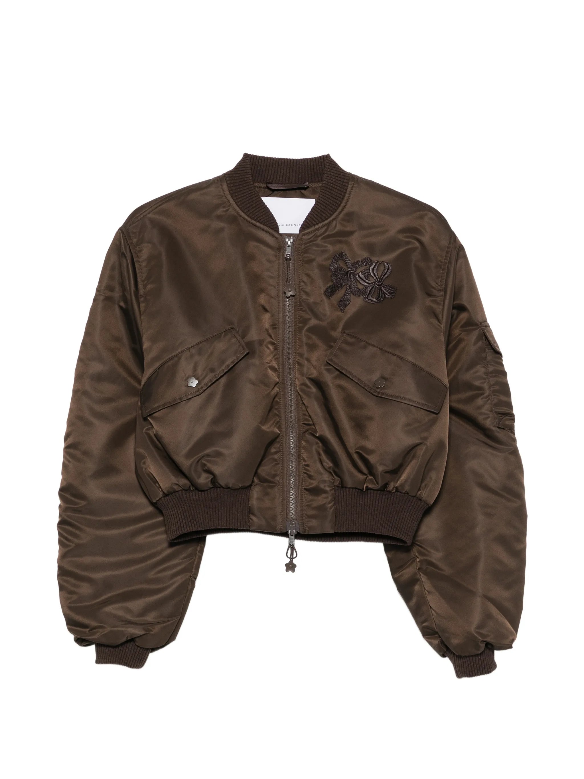 Cecilie Bahnsen Cecilie Bahnsen Ruched-sleeve Cropped Bomber Jacket