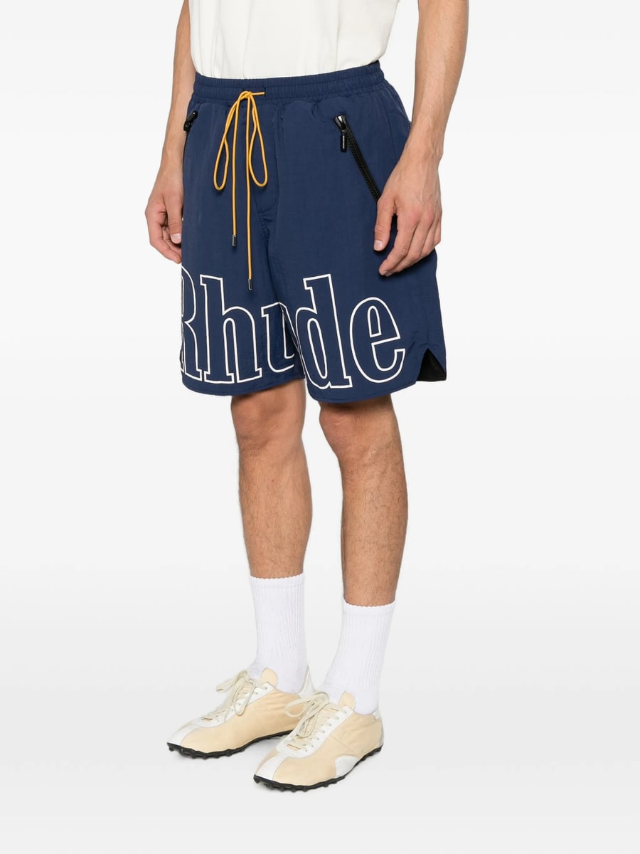 Rhude Rhude Logo-print Drawstring Shorts, view 3