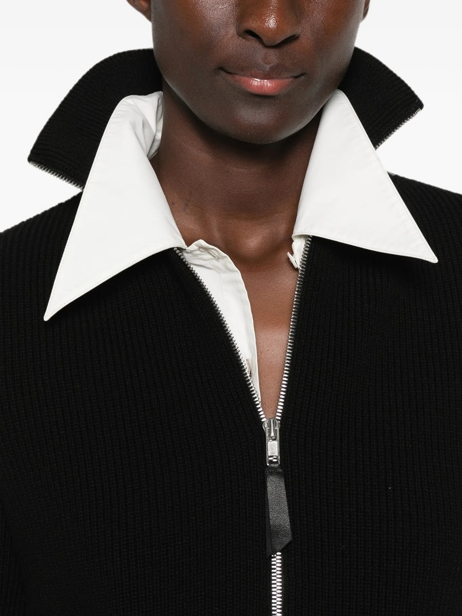 Maison Margiela Maison Margiela Ribbed-knit Zip-up Jacket, view 5