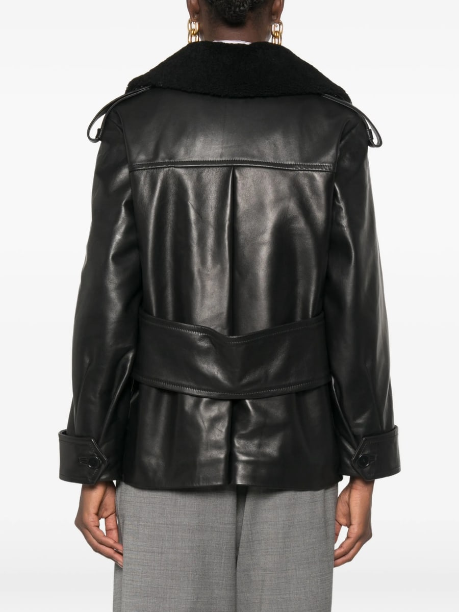 Santoro Santoro Shearling-collar Double-breasted Jacket, view 5