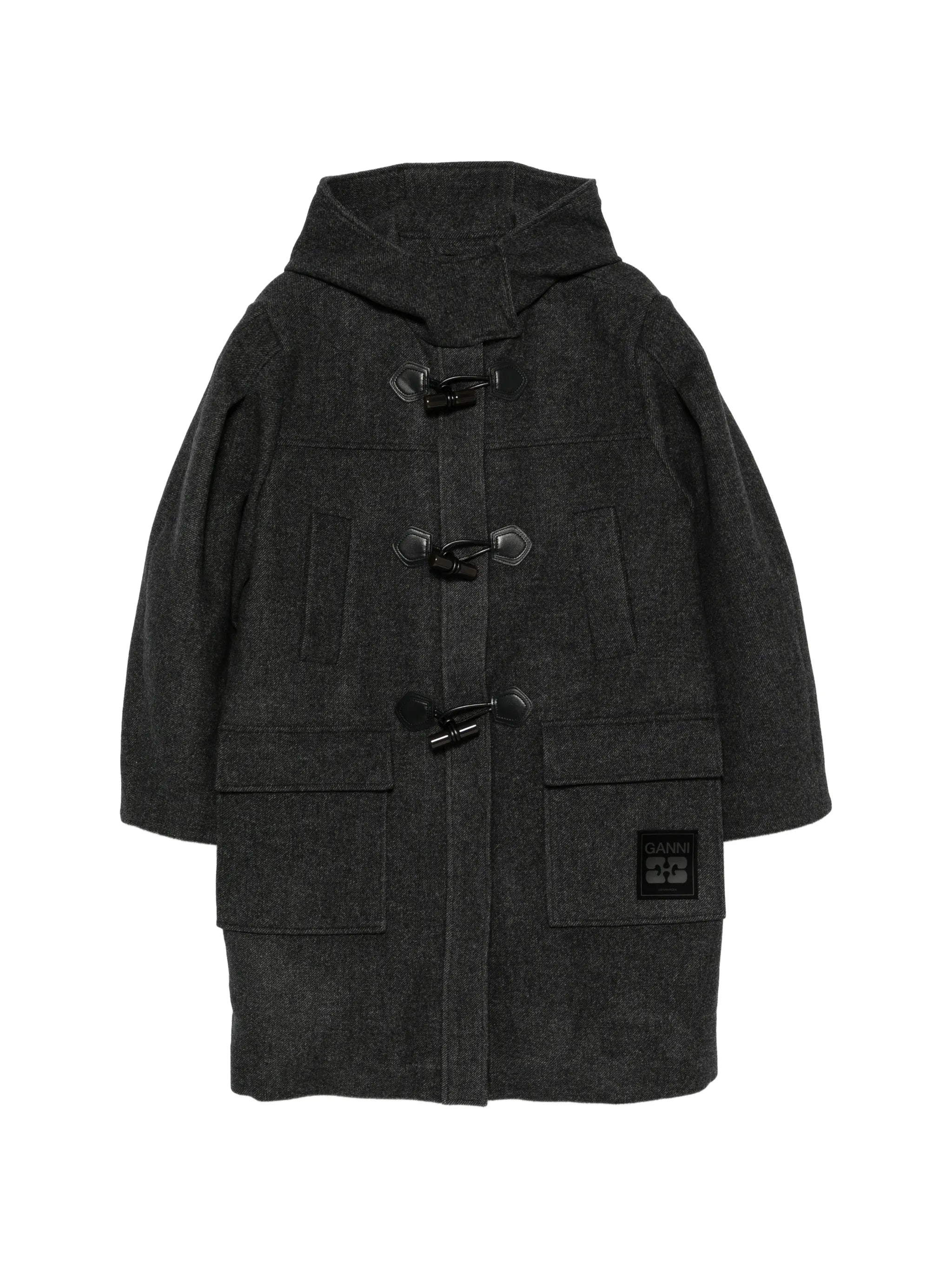 Ganni Ganni Hooded Toggle-fastening Coat