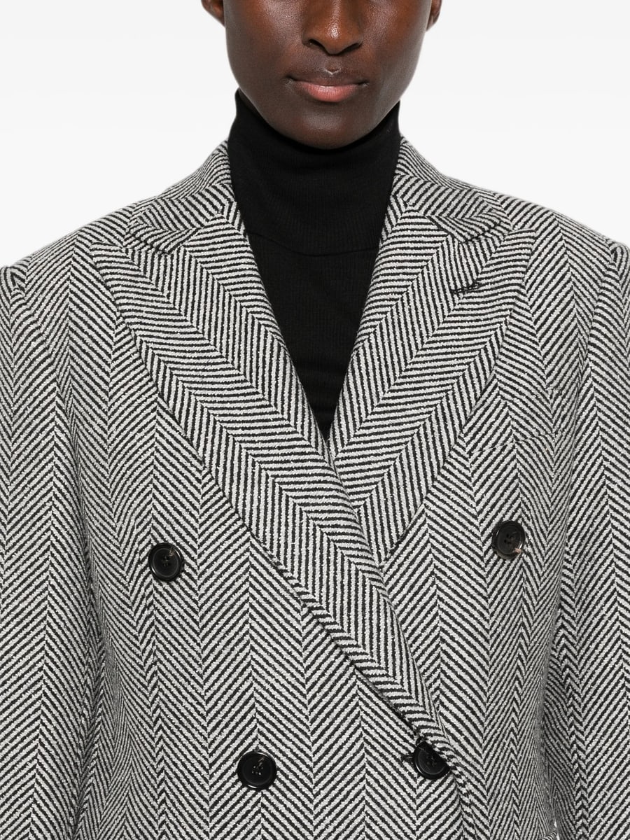 Eraldo Eraldo Herringbone Double-breasted Coat, view 2