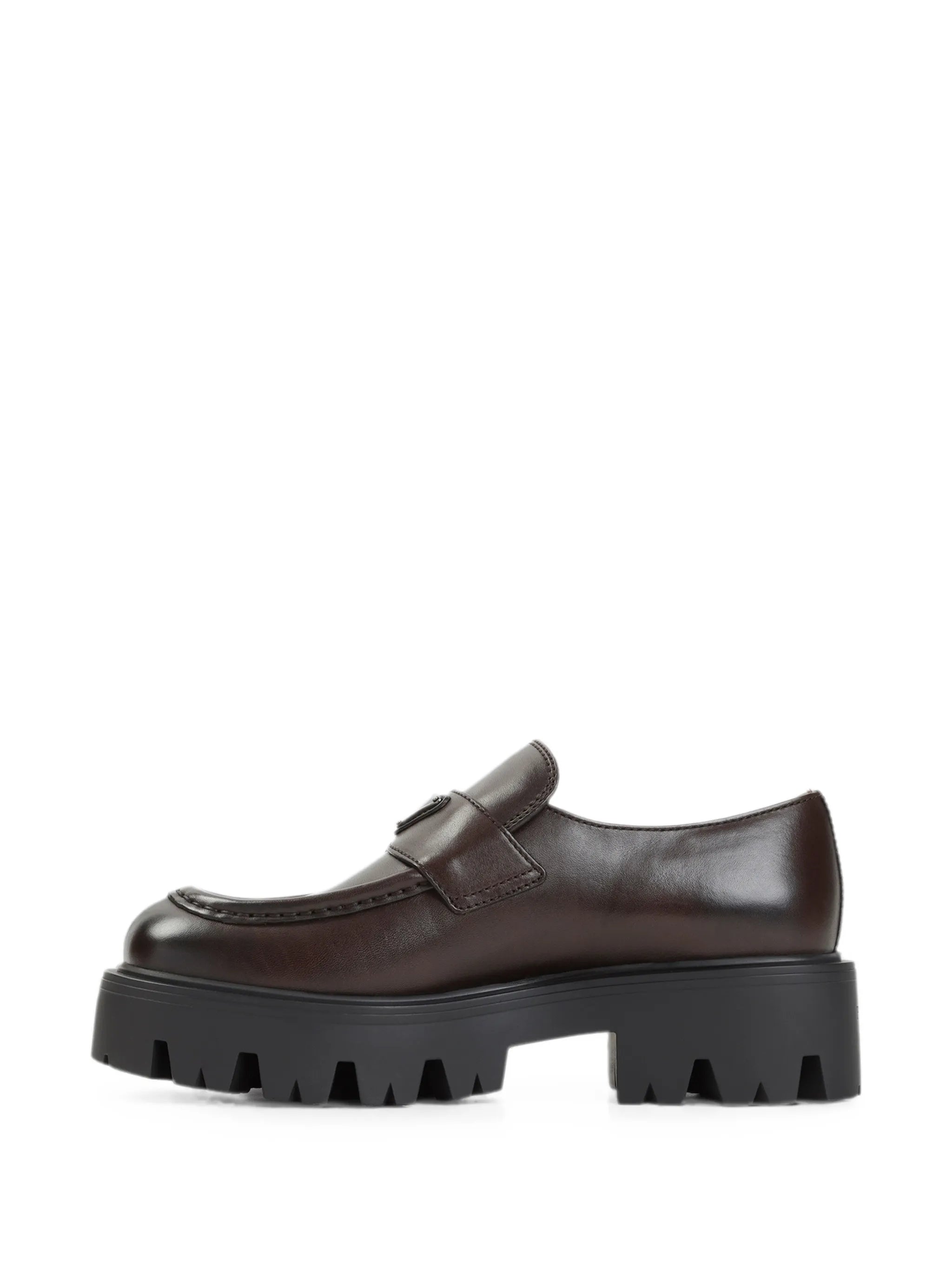 Prada Prada Triangle Logo Lug-sole Loafers, view 2