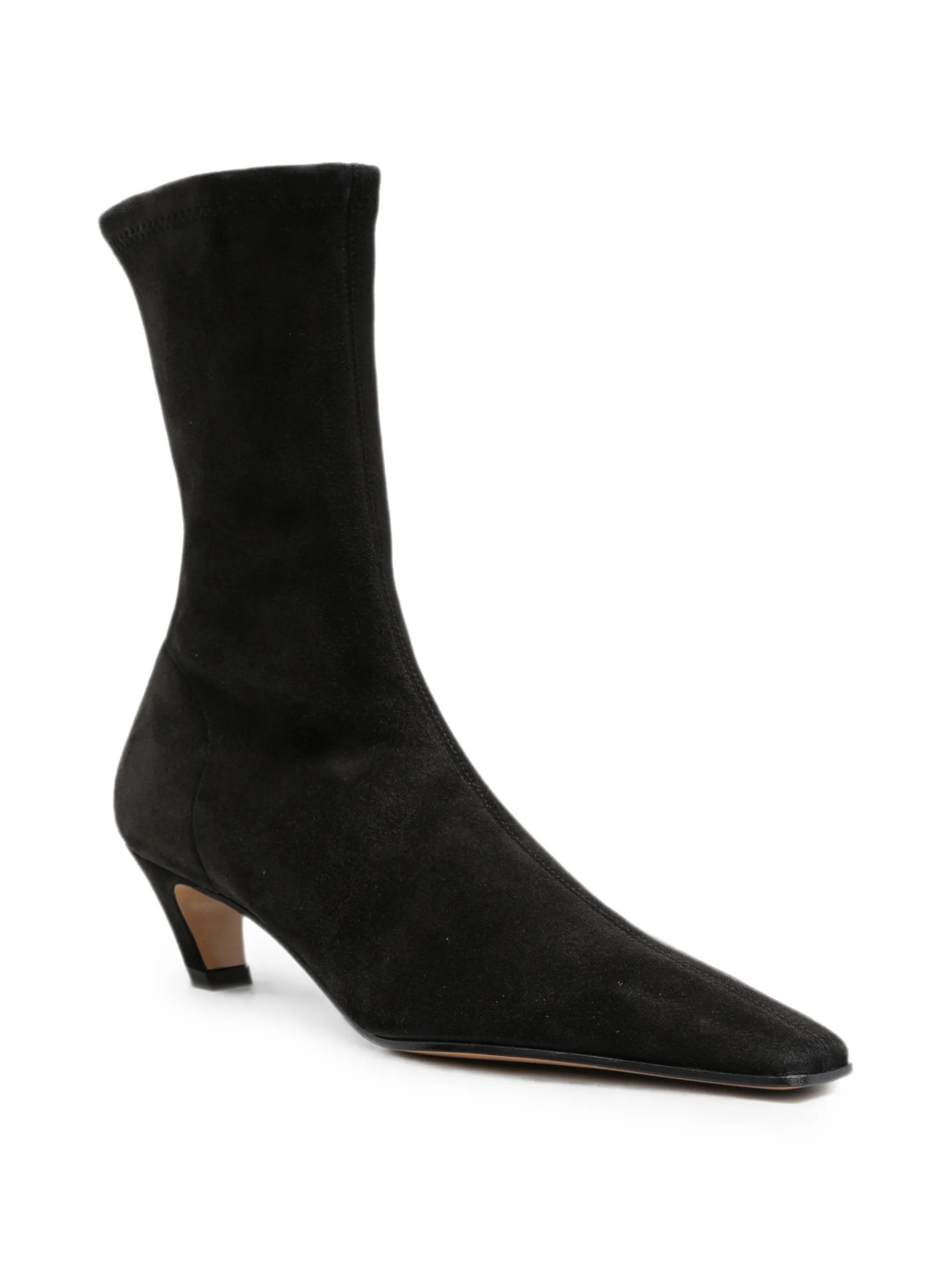 Khaite Khaite Arizona Pointed-toe Suede Ankle Boots, view 2