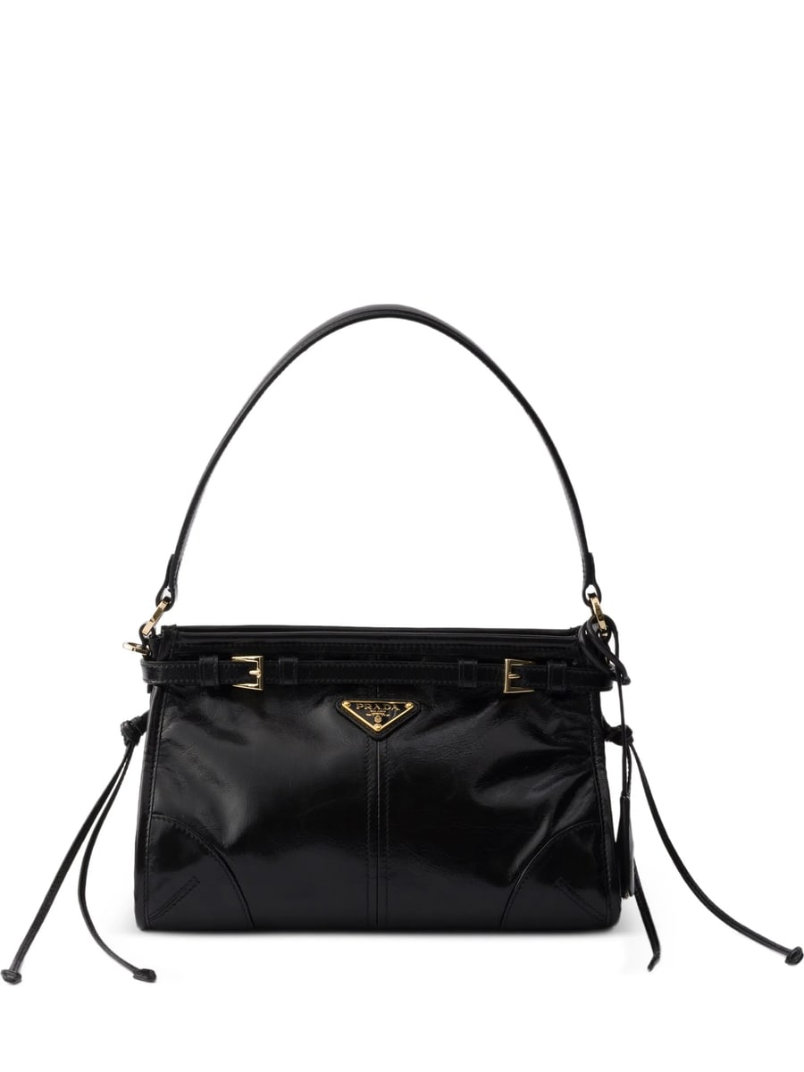 Prada Prada Bonnie Buckled Leather Shoulder Bag