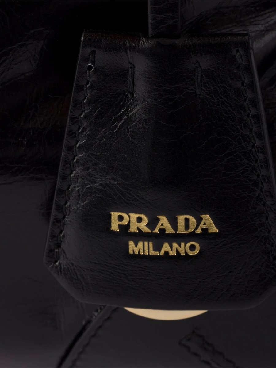 Prada Prada Bonnie Buckled Leather Shoulder Bag, view 3